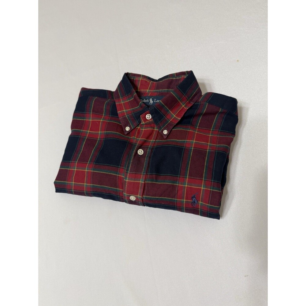 Ralph Lauren Men’s L Classic Fit Plaid Long Sleeve Shirt Red/Navy